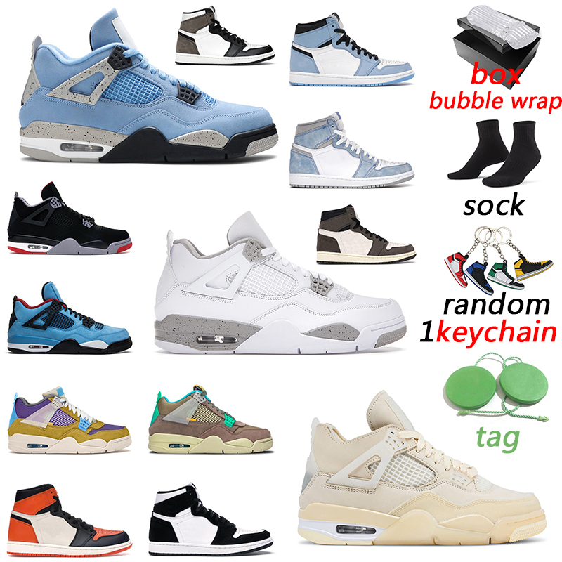 

With Box Basketball Shoes 4s University Blue Fire Red men women 4 Black Cat Bred 1s Dark Mocha Twist mens trainer, # 32