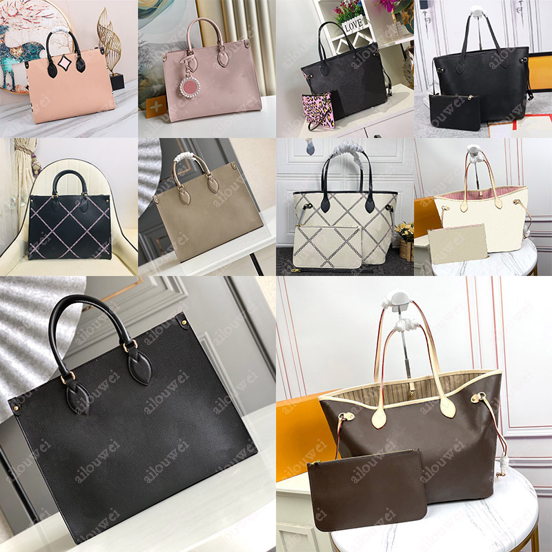 

Onthego Designer High Quality Luxury Brand Tote Bag Handbags Embossed By The Pool Fashion Shoulder Leather PM MM GM Black On The Go Shopping Handbag Bags, Actual pictures contact me