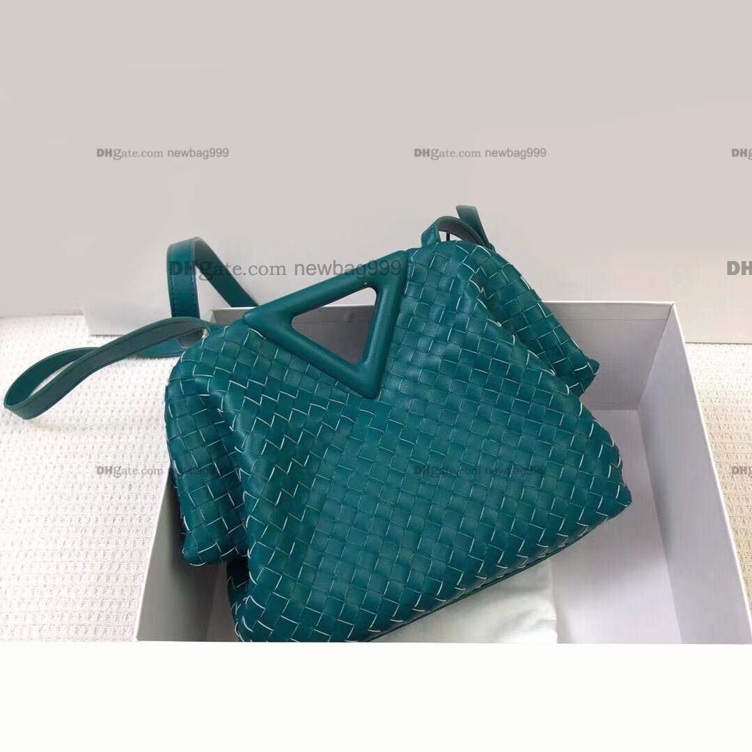 

2021 Newest Designer woven Bags Women's Cowhide Leather weaving Crossbody Bag Inverted Triangle Hand Clip Shoulderbag Messenger Purse Designers Handbags, Blue