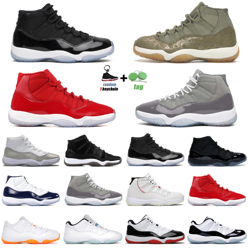 

11s Basketball Shoes 11 Jumpman Jubilee 25th Anniversary Bred Concord 45 Metallic Silver Mens Trainers Sport Sneakers size 36-47, Low concord