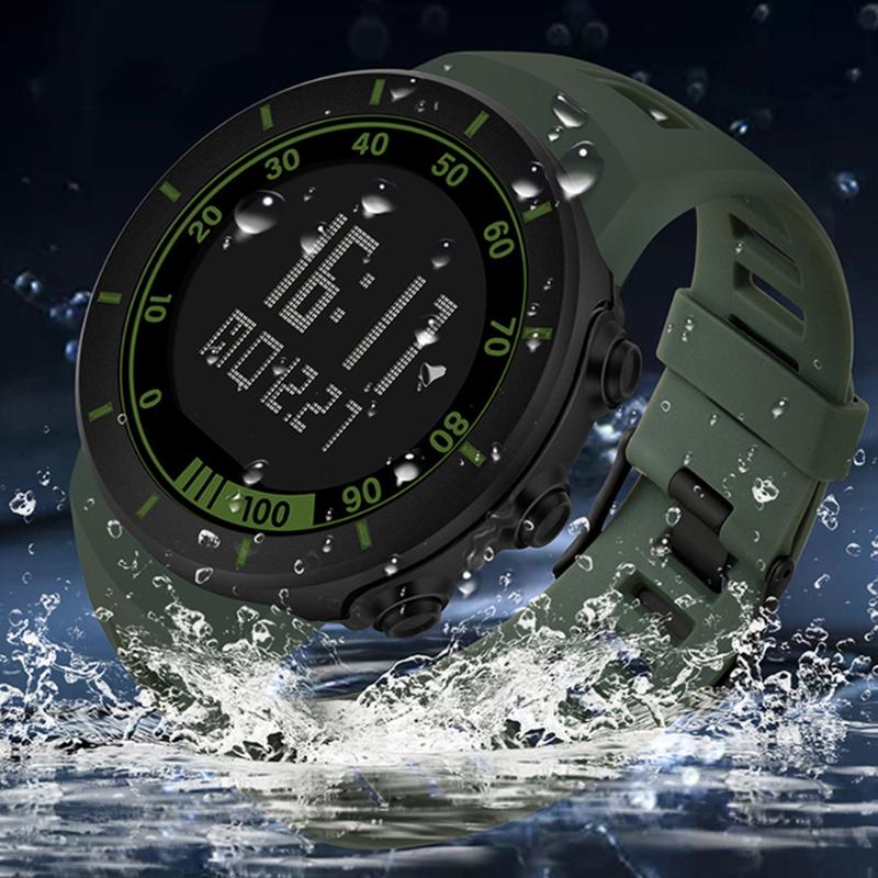 

Wristwatches 2021 Design Sports Men's Watches Multifunctional 50M Waterproof Digital Watch Clock Male Relogio Masculino 9001, Black gold