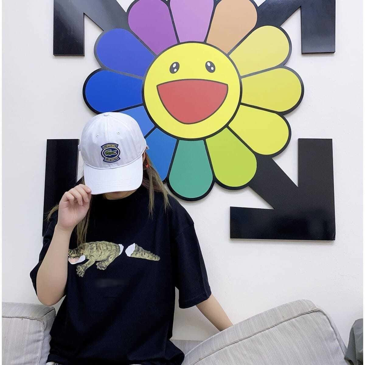 

Men's and Women's Broken Tail Crocodile Broken Bear Short Sleeve Couple T-shirt new, Black