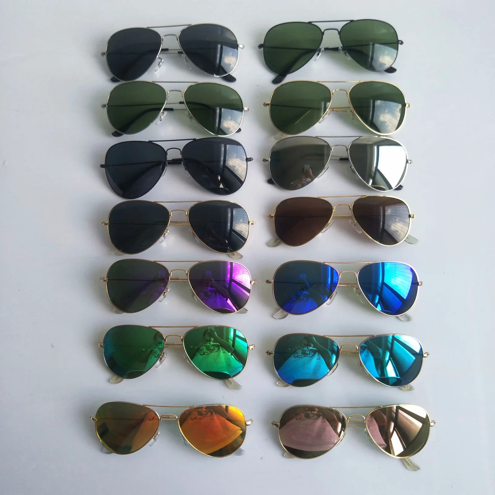 

Summer Pilot Classic Designer Sunglasses Men Women Brand Sun Glasses Glass Lens Driver Bicycle Eyewear Metal Frame