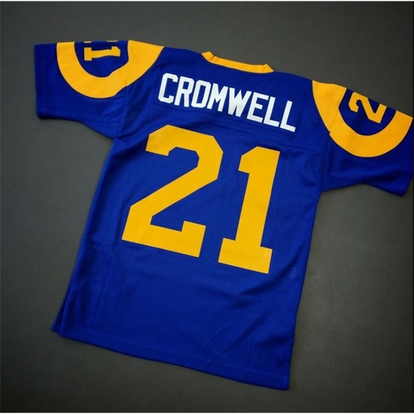 

001rare Football Jersey Men Youth women Vintage Nolan Cromwell Mitchell & Ness JERSEYS Size S-5XL custom any name or number, Blue youth s-xl