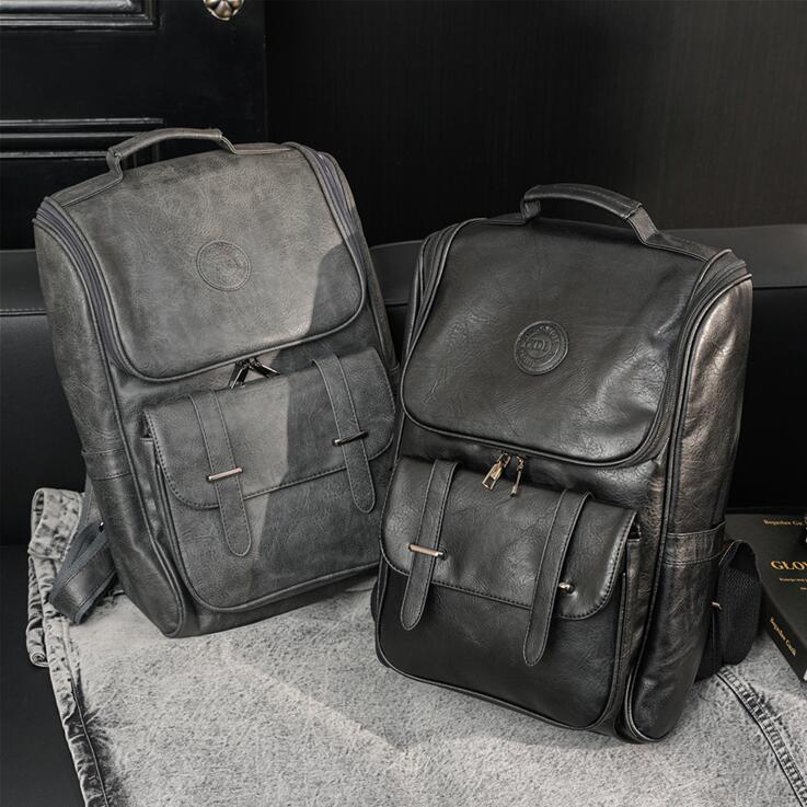 

men bag college belt decoration students messenger bags street trends plaid backpacks outdoor travel and leisure large leather handbag, Brown1-8251