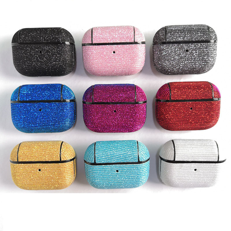

Luxury Glitter PU Leather Case For Airpods Pro Protective Cover With Hook for AirPod Air Pod 1 2 gen 3 Skin Fashion Sparkle Shinny Design Pouch