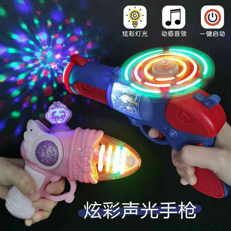 

electric colorful projection children's toy luminous music acousto-optic rotating gun police pistol model boy