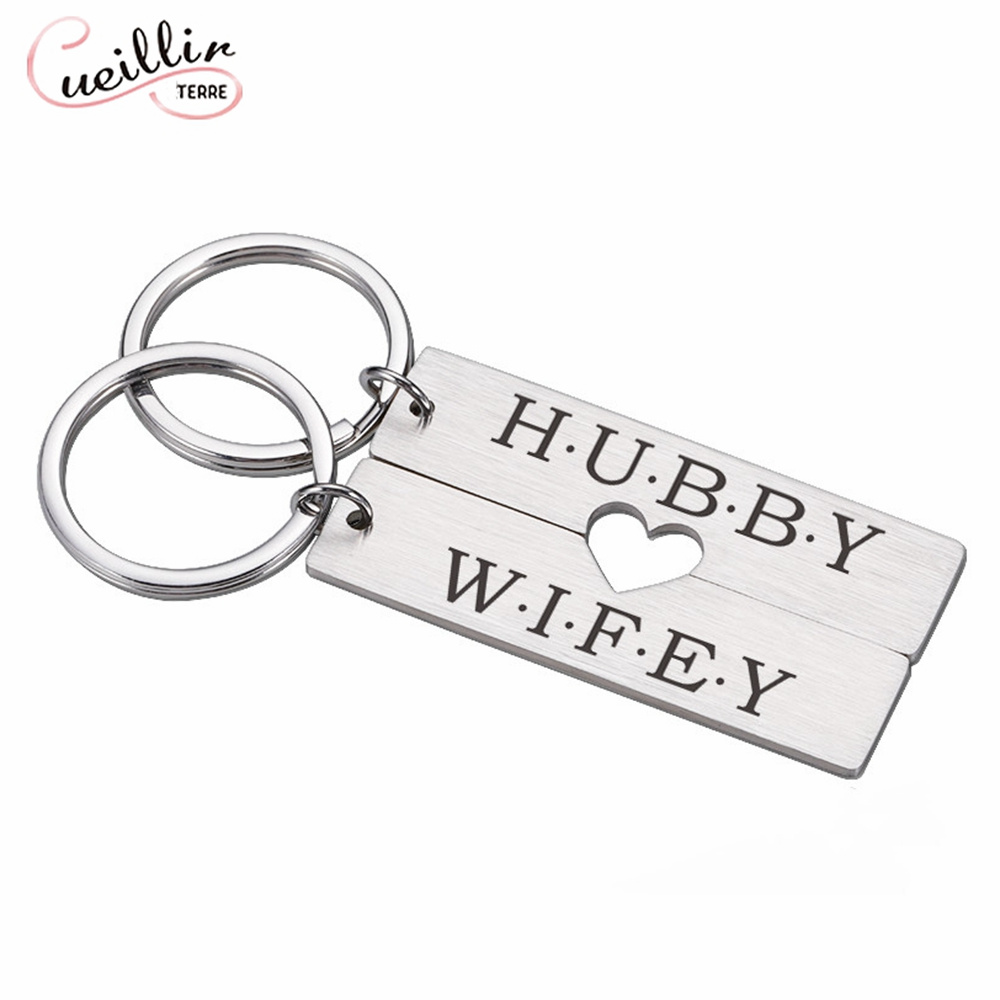 

lovers custom keychain customize the names of wives husbands and couples valentines day present anniversary gift birthday giftdio chan cont, Slivery;golden