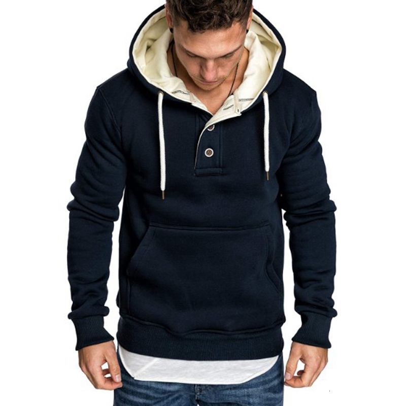 

2021 New Autumn Winter Solid Casual Tracksuits Warm Coat Pullover Sweatshirt Men Hoodies Button Top Man Sportwear 0vez, 04