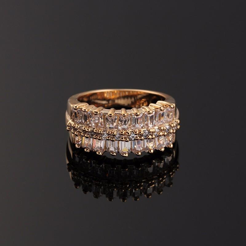 

Wedding Rings R&X Cubic Plated Setting China ZirconiaRings Anillos Mujer Tension Bijouterie Gold Women Romantic Engagement Copper Ring