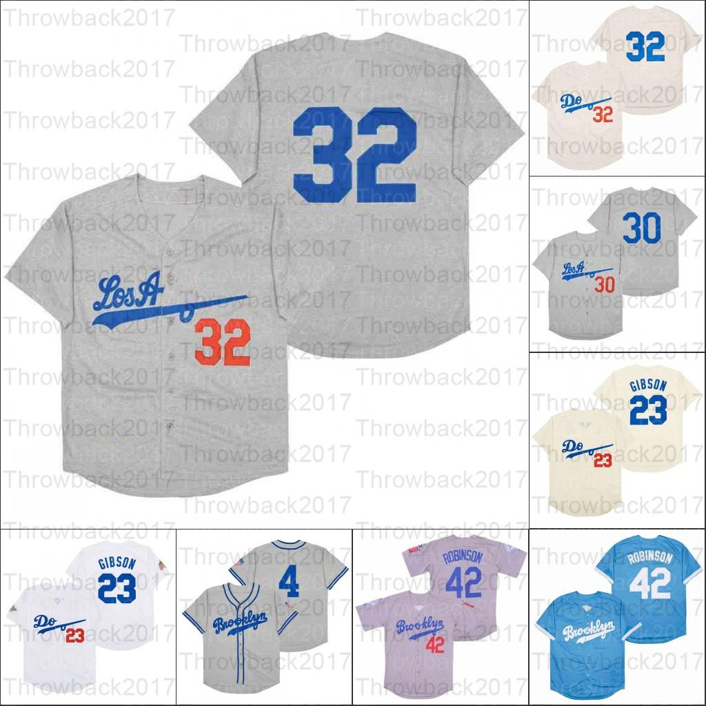 

Retro Baseball 1955 1963 and 1988 Home Jersey 32 KOUFAX 31 PIAZZA 23 GIBSON 42 ROBINSON JERSEYS, As photo
