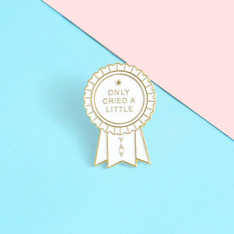 

Pins, Brooches YAY Only Cried A Little Enamel Pin Custom Medal Award Buckle Badge Funny Jewelry Lapel Gift For Friends, Gray