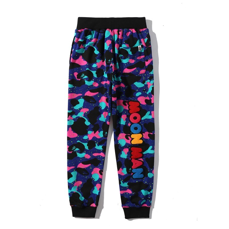 

pants trousers 2021 trendy ape galaxy roaming camouflage tether leisure, Black