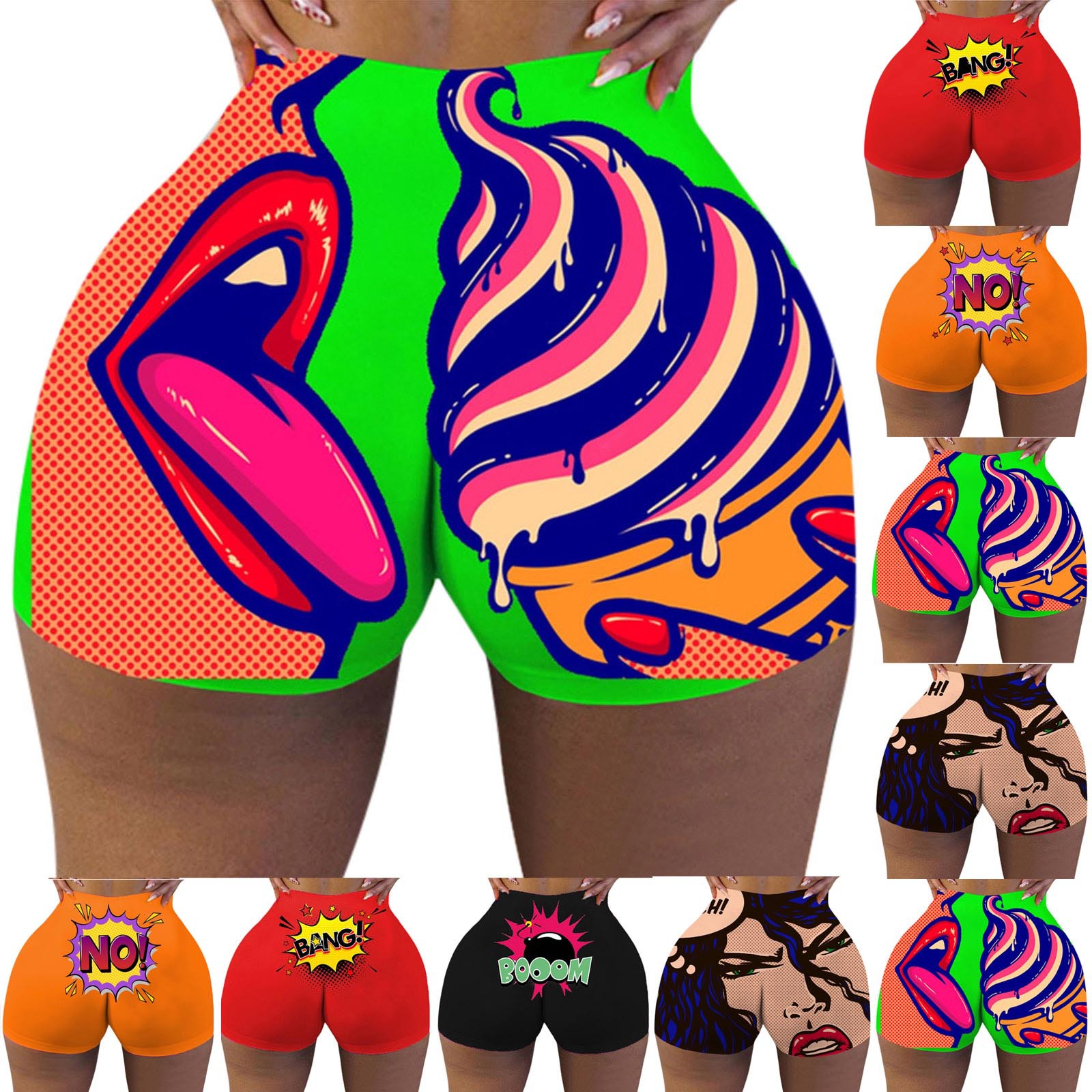 

2021 New Women's shorts printed sexy fashion sports shorts Mini Sexy Workout clothes DHL CY098, Mix or give list