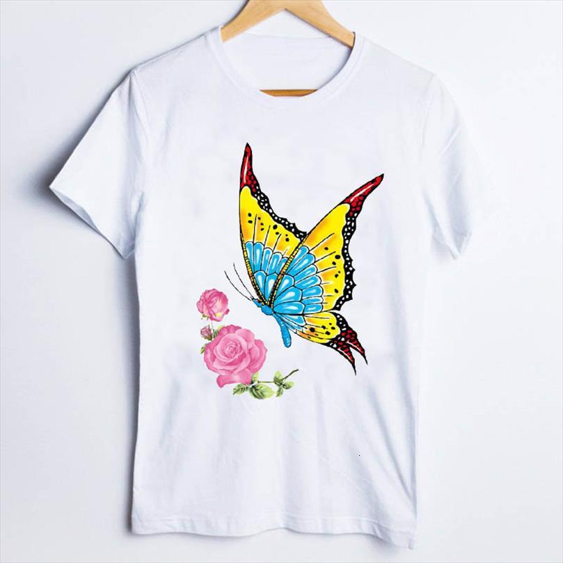 

tees and women cartoon men t shirts elegant womens butterfly 90s flower spring autumn fashion ladies clothes clothing female, White;black