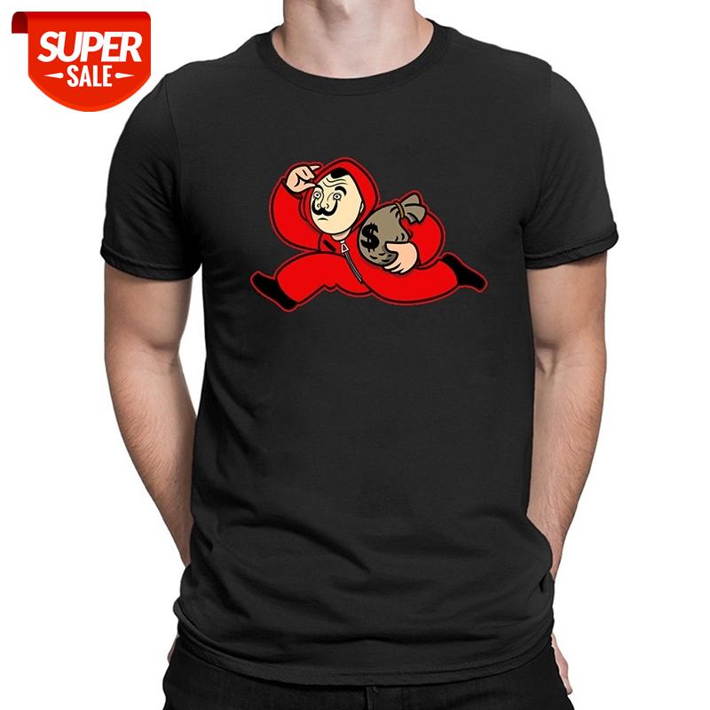 

la casa de papel T Shirt Money Heist The House of Paper Funny T-Shirt 2020 men High Quality Cotton tops Camisetas Hombre #ZQ2C, White;black