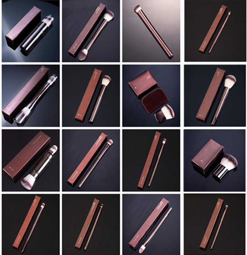 

EPACK Hourglass Makeup Brushes Set - 16-pcs Powder Blush Eyeshadow Crease Concealer eyeLiner Smudger Dark-Bronze Metal Handle Cosmetics Tools