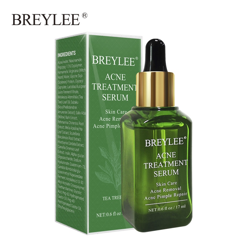 

BREYLEE Tea Tree Acne Treatment Face Serum Facial Essence Oil Cream Moisturizer Brighten Shrink Pores Beauty Liquid DH1001