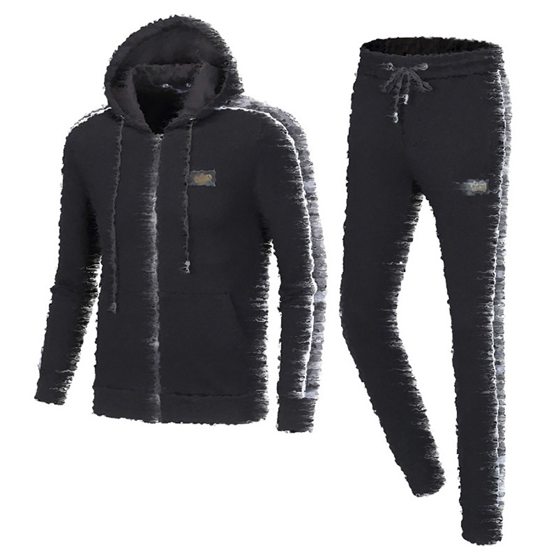 

New Men's sportswear casual long-sleeved Cardigan trousers two-piece set of fashionable monogrammed women's sportswear, 11