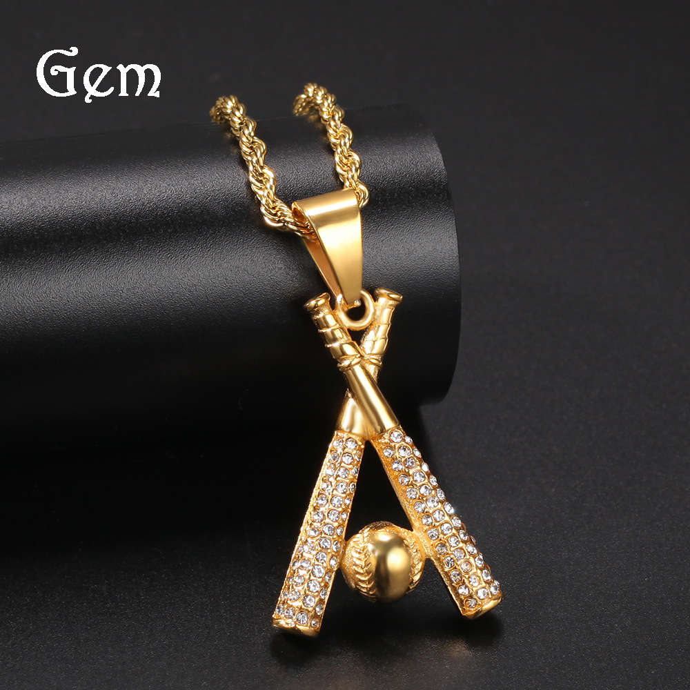 

New stainless steel baseball Pendant Necklace domineering punk sports fashion men's jewelry gift