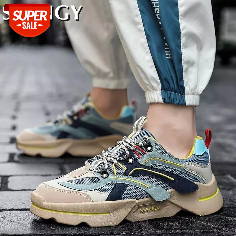 

Autumn Sports Men Shoes Lace-Up Mesh Mixed Colors Rubbers Heels Men Shoes Running Casual Outdoor Running for Males #dw8a