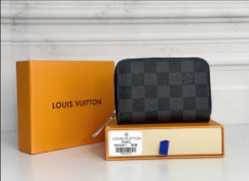 

LV LOUIS VITTON High quality short wallet Paris plaid style Designers zipper mens women Wallets card holder coin purse, Red;black