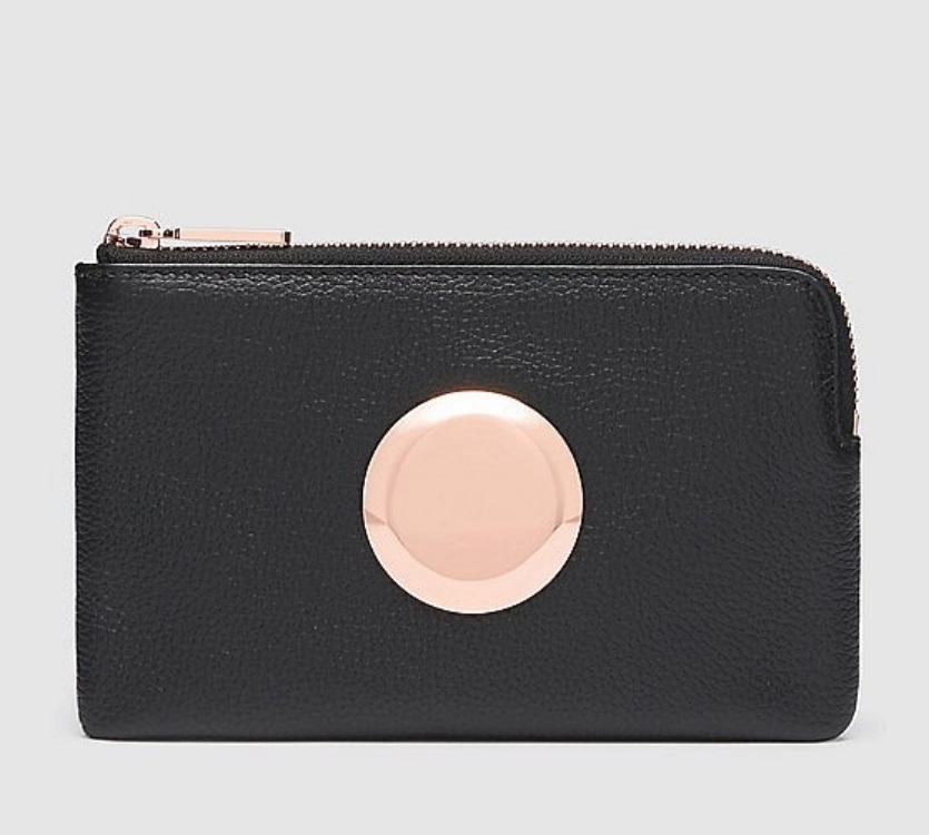 

THE AUSTRALIA FASHION POPULAR ECHO LOGO SMALL POUCH 17.5 X 11 CM SIZE COIN PURSE WITH ZIPPER AND CARD SLOT INSIDE, Pancake rosegold