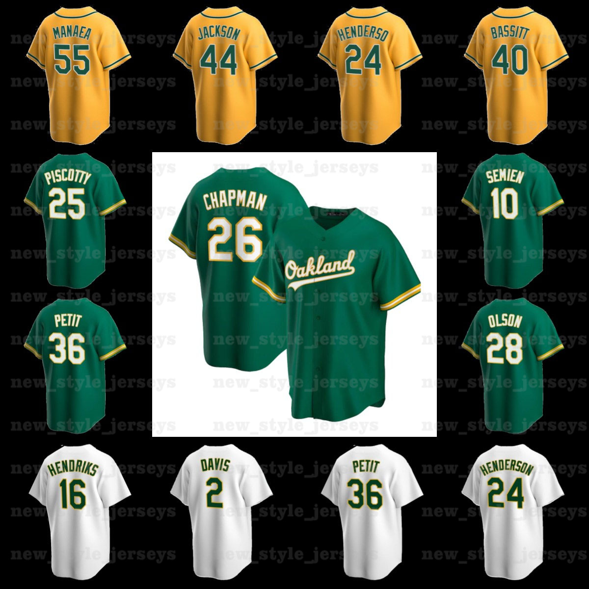 

26 MATT CHAPMAN Khris Davis JOSE CANSECO RICKEY HENDERSON Baseball Z2 Reggie Jackson Ramon Laureano Oakland Athletics Jerseys, Blue;black