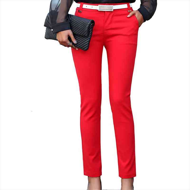 

Pants Women Pencil Trousers High Waist Ladies Office Trousers Casual Female Skinny Bodycon Pants Elastic Pantalones Mujer, Black;white