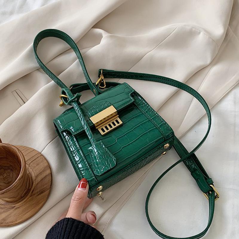 

Evening Bags Fashion Stone Pattern Super Mini Bag PU Leather Tote For Women 2021 Summer Shoulder Messenger Handbags Female CrossBody, Black