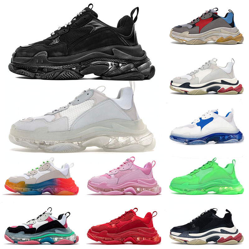 

Classic Triple S Men Casual Trainers Shoes Women Daddy Shoe Platform Sneakers Crystal Bottom Designers Sports Paris 17 FW High quality, 11 36-45
