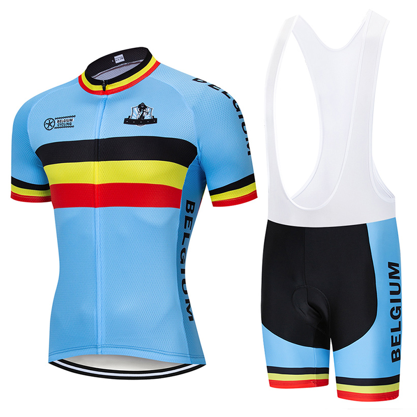 Tour De France 2021 Pro Team Belgium Cycling Jersey Set Men/Women Summer Breathable Short Sleeve Cycling Clothing Bib Shorts Kit-image-655615403