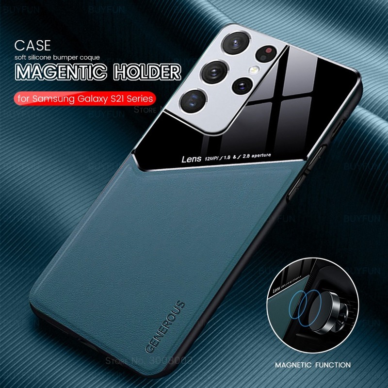 

S21+ Case Hard PC Plexiglass Leather Texture Phone Covers for Samsung GalaxyS21 Galaxy S21 S 21 Plus Ultra Silicone Frame Coque