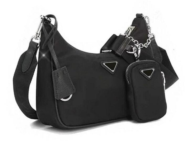 

high quality reedition 2005 designers womens luxury handbags hobo purses lady handbag crossbody shoulder channel totes fashion luxury bag, Black embossing