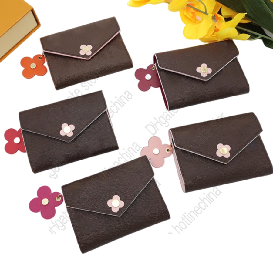 

woman wallet purse women original box genuine leather fashion classic flower damier Free shipping professional wholesale bags, Red
