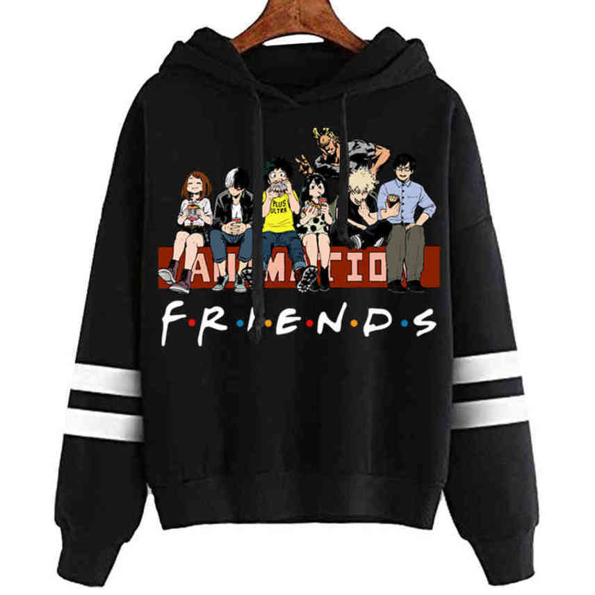 

Kawaii My Hero Academia Men Women Short Sve Sweatshirt Bakugou Deku Todoroki Anime ga Hoodi Tops Cloth, Black