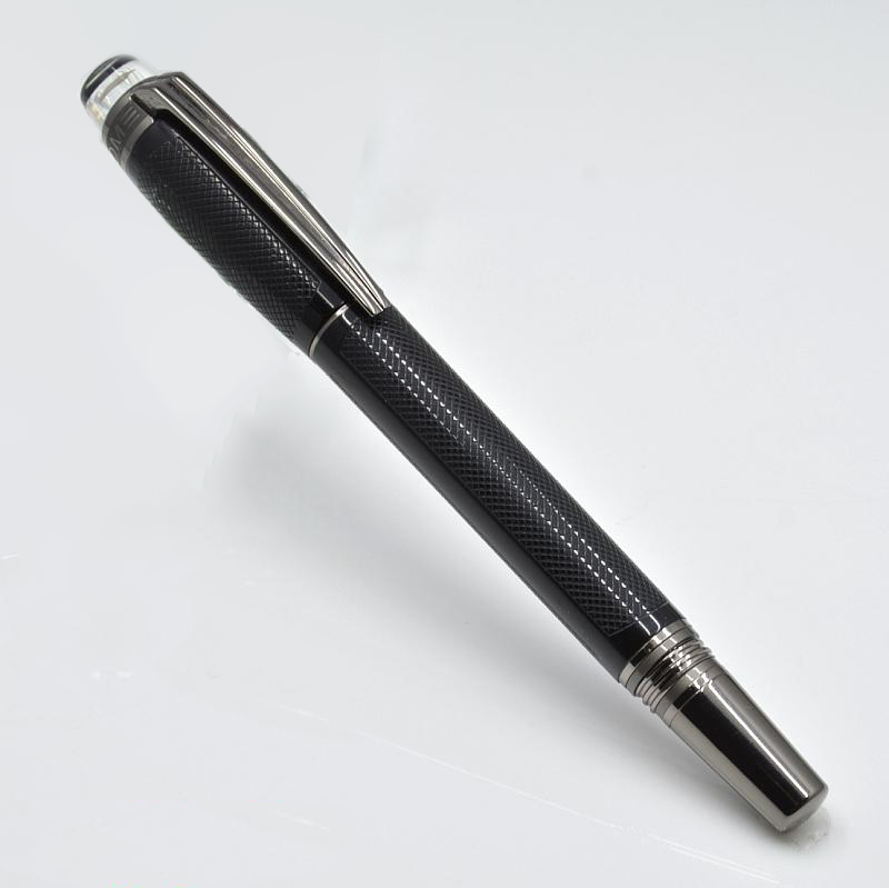 

luxury black Precious Resin PVD-plated fittings ballpoint pen Roller ball pen with Crystal head office stationery Writing ball pens M BHD20, As picture show