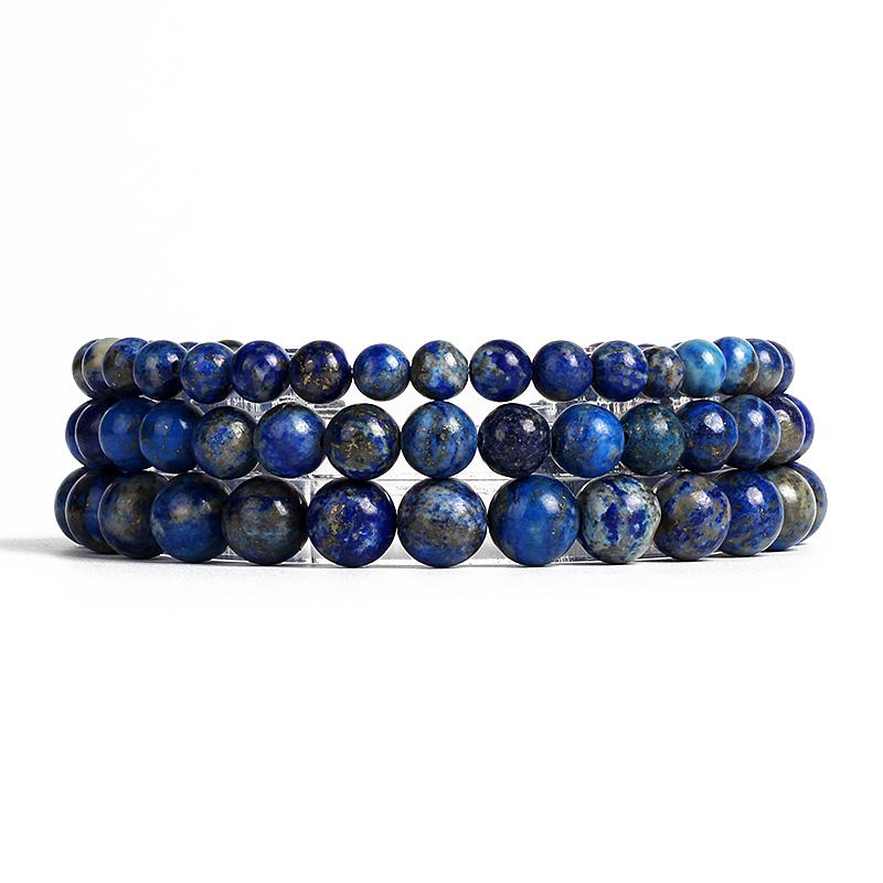 

Beaded, Strands Lapis Lazuli Bracelets Men Natural Healing Energy Bracelet Polished 6/8/10mm Lazurite Beads Bangle Pulsera Women Jewelry