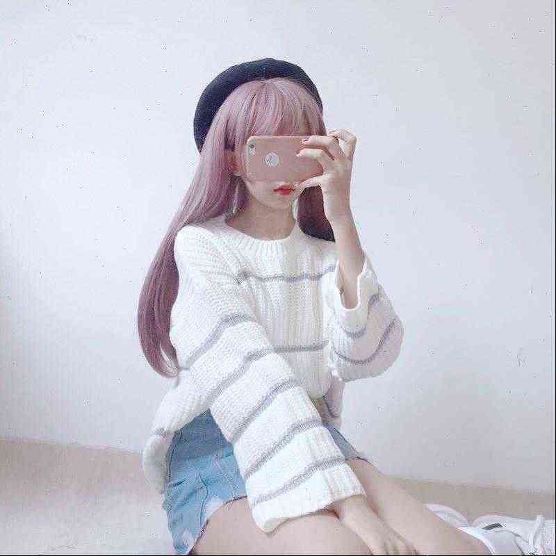 

Autumn Sweater Women Winter Fashion Striped Knitted Long Sleeve Pullover Female Tricot Jumper Pull Femme Sweaters Girl, White;black
