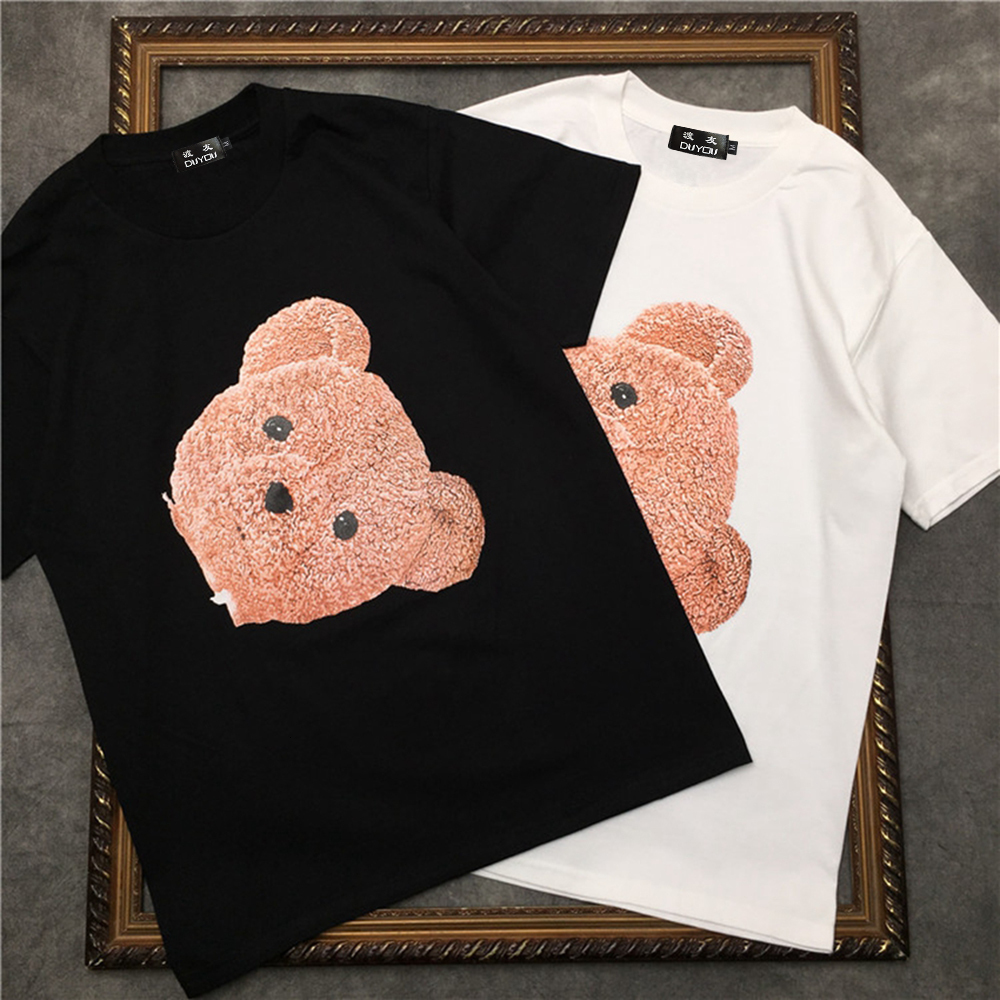 

2021 New Barrett Men's Short-sleeved T-shirt Flat Lay Bear Head Pattern Women t Shirts|streetwear 2191001614 Jt0b, Black