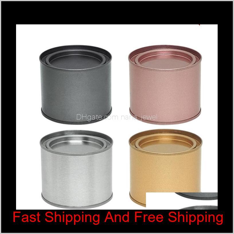 

250Ml Tea Can Tins Pot Jar Comestic Containers Portable Seal Metal Tea Can Tinplate Round Candle Home Kitchen Storage Can Ffa4498 4Yoi W7Kzu