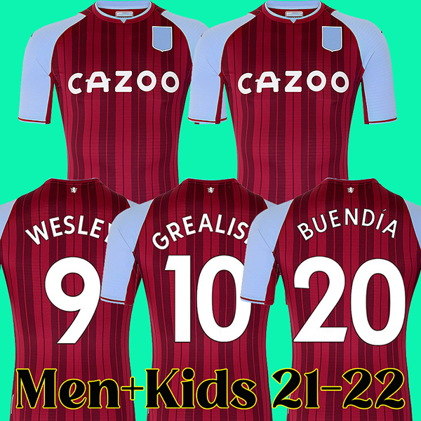 

21 22 Aston Soccer Jerseys villa GREALISH BUENDÍA TRAORE BARKLEY 2021 2022 WATKINS WESLEY EL GHAZI M.TREZEGUET McGINN Football Shirt men and kids kits, Home
