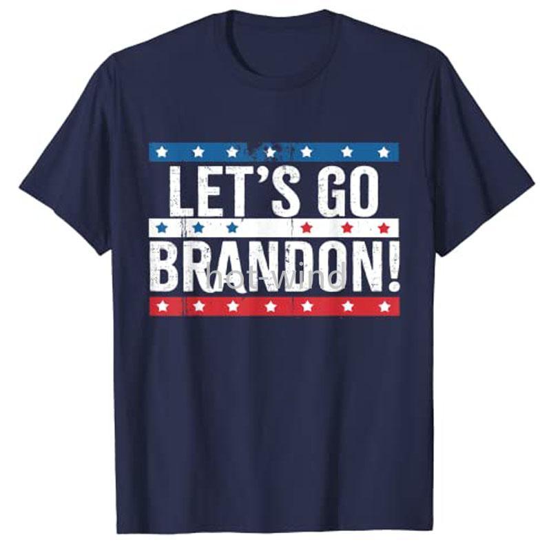 

Lets Go Brandon Us Flag Colors Vintage T-Shirt Men Clothing Graphic Tees EE, Pink