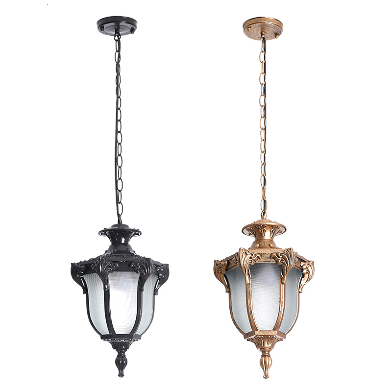 

2021 New European Proof Dwaterproof Water Dripping Light Outdoors Retro Village Lustre Balcony Rack Corridors of Grape Hanglamp Luminaire E3