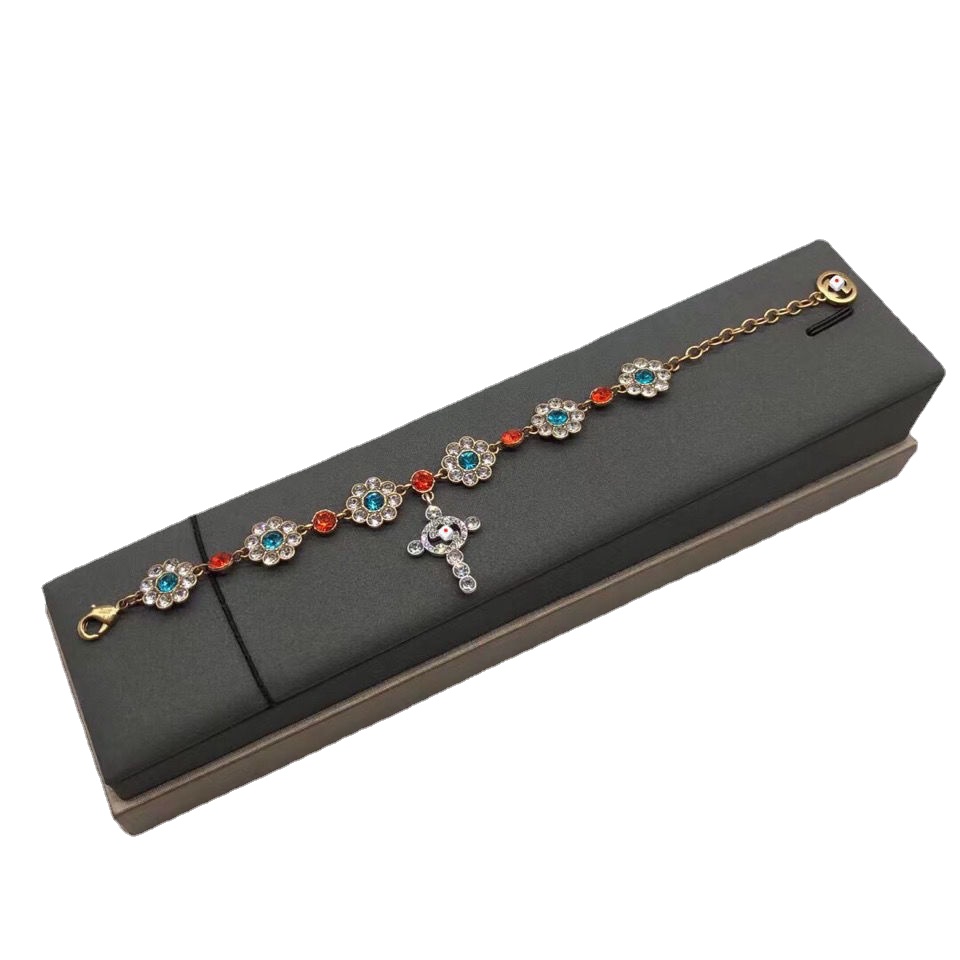 

Luxury Link, Chain Double letter g color bracelet, Black