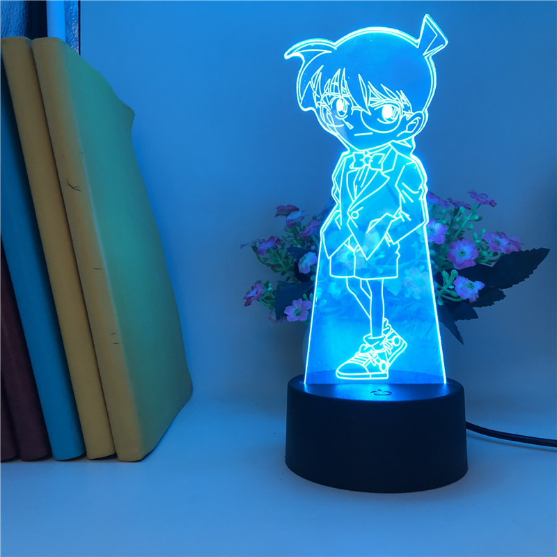 

Detective Conan Plug In LED Night Running Light Club Home Atmosphere Decor 3D Desk Lamp Kids Fans Favorite Gift Nightlight