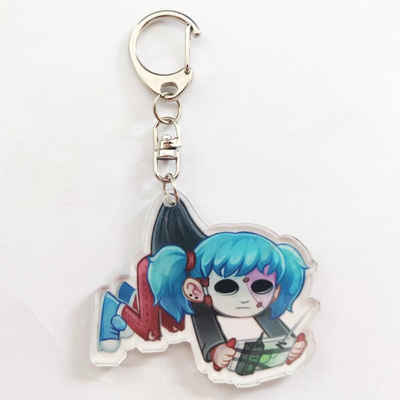 

Pins, Brooches Sally Face Cartoon Figure Fashion Horrible Game Keychain Keyring