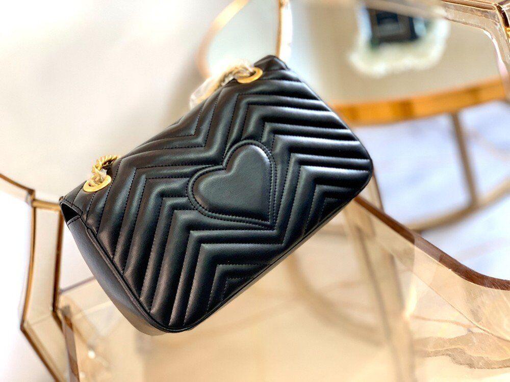 

With box 2 Size Real leather High quality Women Lady Fashion Marmont Bags Crossbody Handbags Purses Backpack tote Shoulder Bag, Multi-color