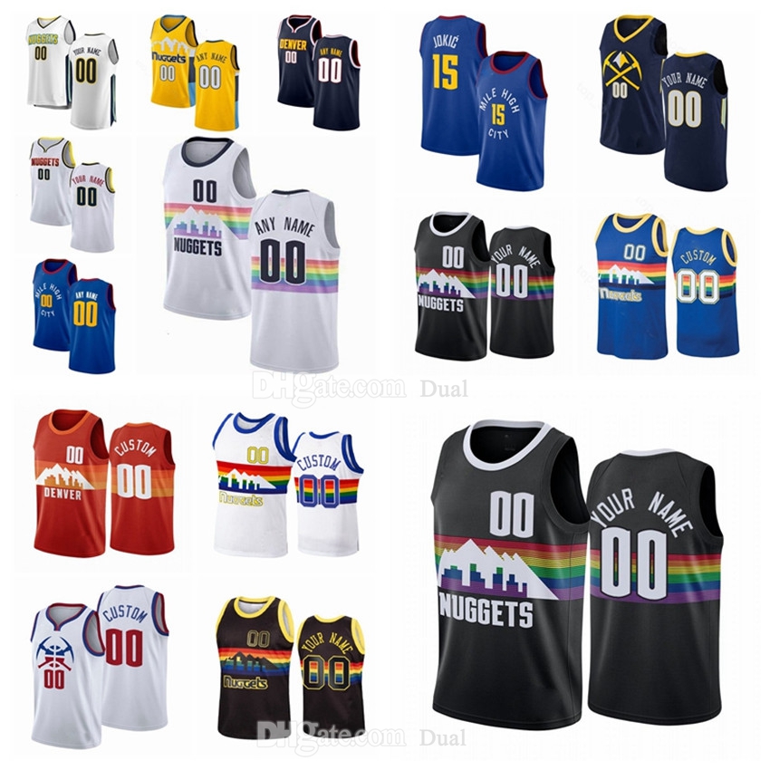 

Custom Basketball Jersey DenverNuggetsCity 1 Michael Porter Jr. 14 Gary Harris 50 Aaron Gordon 4 Paul Millsap Edition Je, Black;red