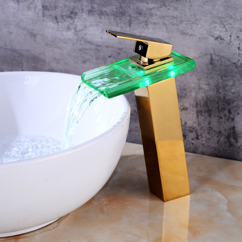 

2021 New Sink Temperature Controlled Faucet,led Crane Modern Water Tap Bathroom,waterfall Faucet,bathroom Faucets, Free Shipping A69x